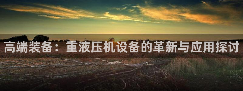 威九国际app入口在哪：高端装备：重液压机设备的革新与应用探